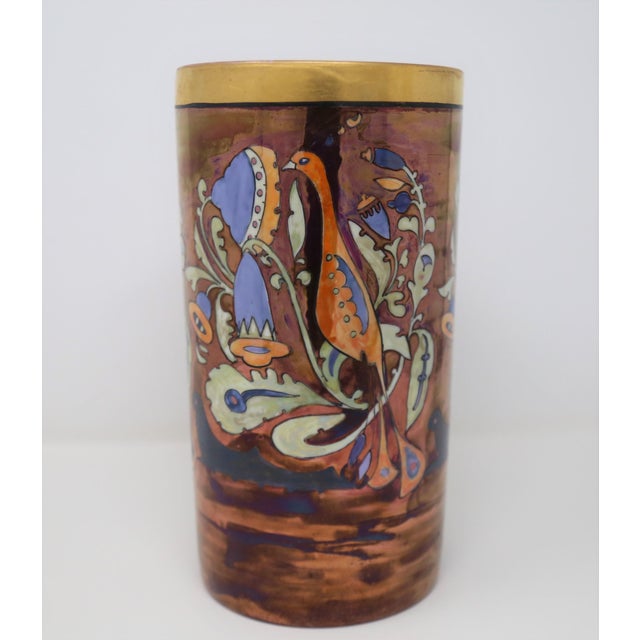 Mid 20th Century Handpainted Vase For Sale - Image 4 of 4