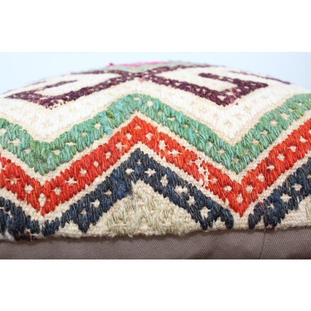 1960s Turkish Kilim Decorative Pillow Cover - 14.5"x15.5" For Sale - Image 5 of 12