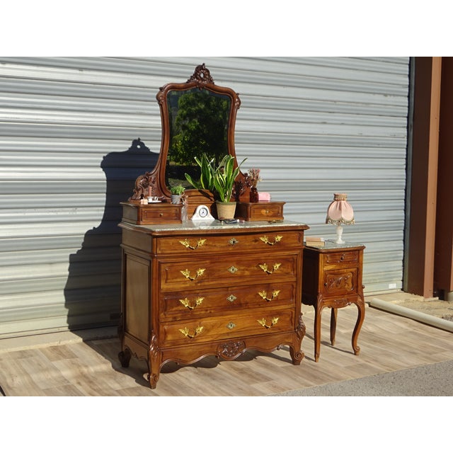 A dressing table of traditional french manufacture, early 20th century, by a local cabinetmaker in aveyron, southern...