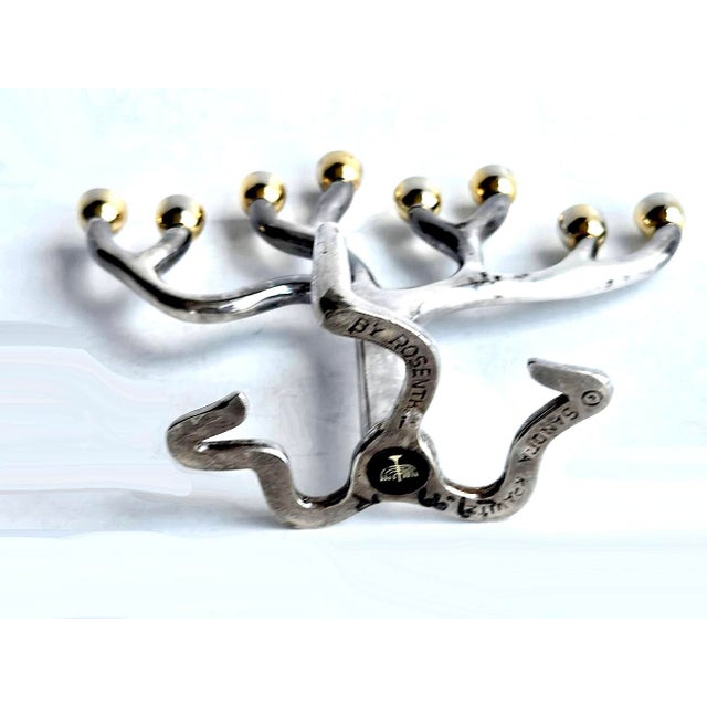 Silver 1980s "Tree of Life" Menorah by Sandra Kravitz for Rosenthal For Sale - Image 8 of 11