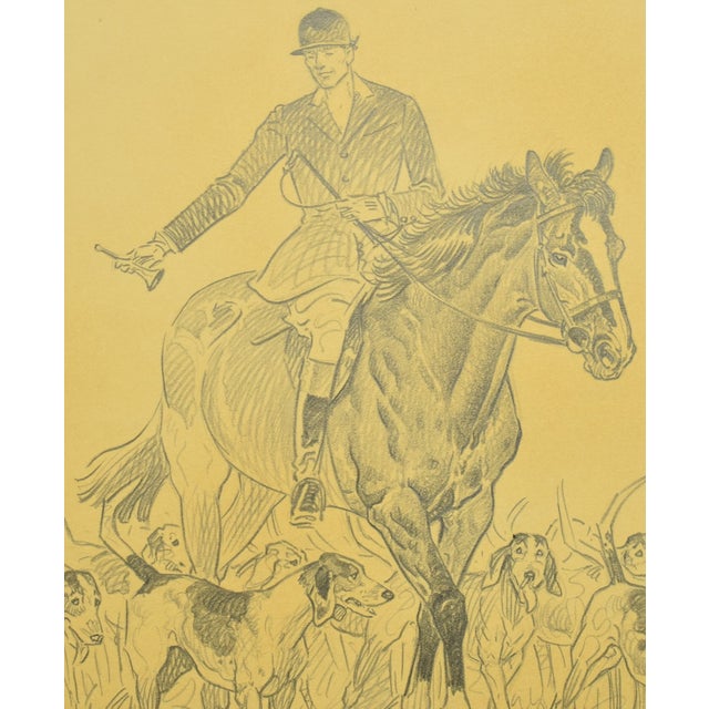 1930s Paul Brown Original Pencil C1937 Drawing Fox-Hunter & Hounds For Sale - Image 5 of 6