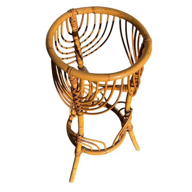 French Rattan Flower Holder, 1960s For Sale - Image 9 of 12