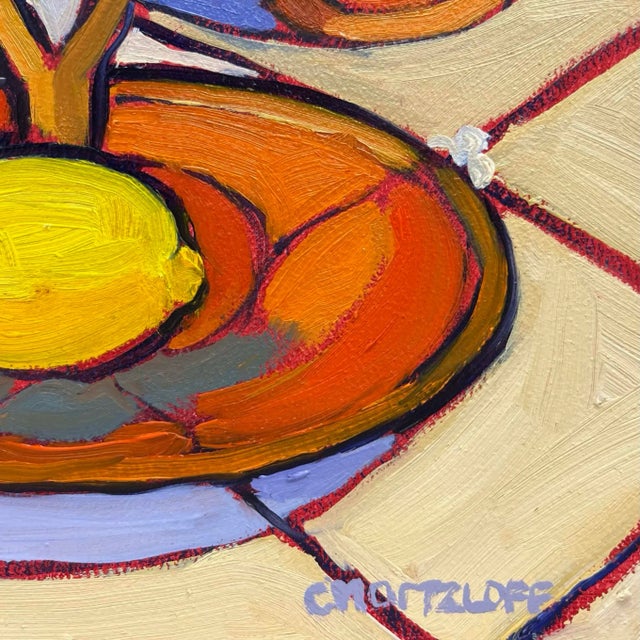 "Perennial Fruits" Contemporary Original, Expressive and Colorful, Still Life Oil Painting on Panel For Sale In New York - Image 6 of 7