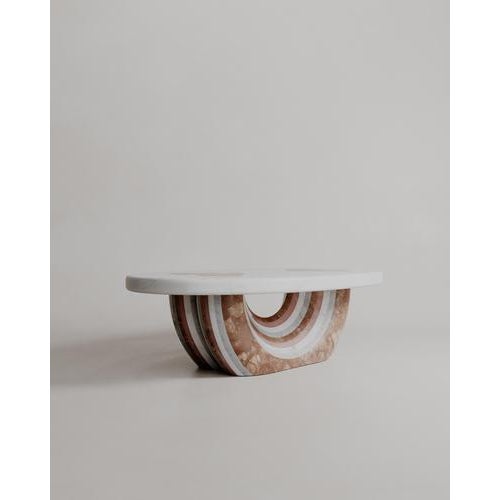 Contemporary Heart Aïmi Coffee Table in Red Marble Stone by Esther Knopfler For Sale - Image 3 of 15