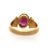 Victorian Vintage Oval Rodolite Garnet Victorian Revival in 18k Yellow Gold Solitaire Ring, Size 10.5 For Sale - Image 3 of 17