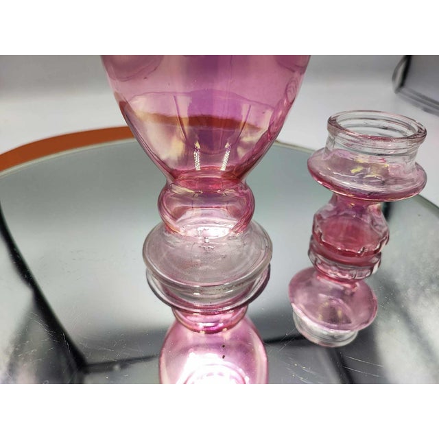 Vase, carafe, opalescent, vintage from 1973, dimensions height 20.5 cm, diameter 8 cm.