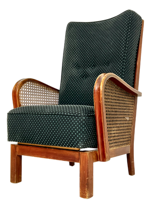 Lounge Armchair with Viennese Wickerwork, 1930s