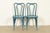 A beautiful pair of antique teal lacquered bentwood bistro chairs or dining chairs In the manner of Thonet By Jacob &...