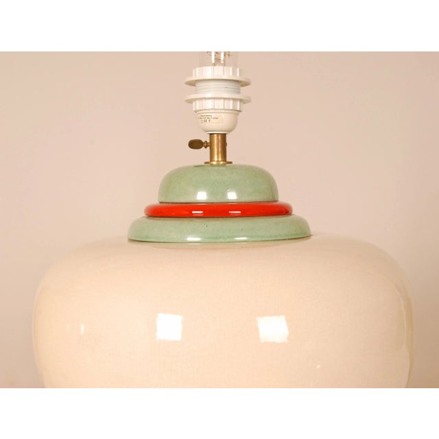 Vintage Table Lamps French Vase Lamps Mid Century Modern Ceramic Vase Lamps - A Pair For Sale - Image 9 of 10