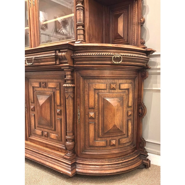 Monumental French Henri II Walnut Buffet À Deux Corps France, Circa 1880–1900 For Sale In Atlanta - Image 6 of 12