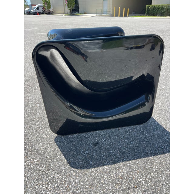 Desalto Toga Chair in Black Lacquered Resin 1960s Italy Signed Desalto For Sale - Image 10 of 13