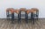 Set of 5 Vintage Leather Bar Stools With Spindle Legs & Nailhead Trim | Spanish Revival / Mediterranean Style For Sale - Image 4 of 18