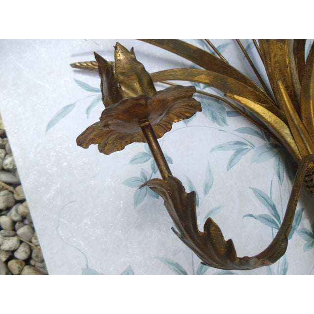 Vintage Gold-Plated Wall-Mounted Candleholders, 1970s, Set of 2 For Sale - Image 15 of 18