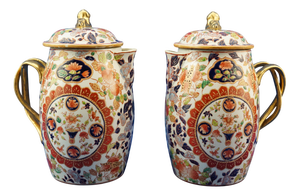 Large Japanese Porcelain Jugs by Imari, Set of 2