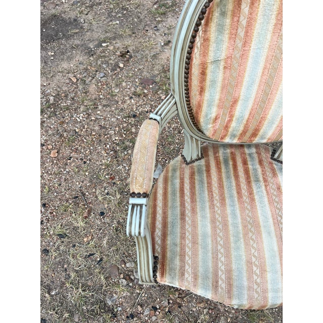 French 19th Century Louis XVI Painted Walnut Arm Chairs - Set of 2 For Sale - Image 12 of 12