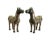 This is a pair of Fengshui horse accent display figures made of metal and covered with brown enamel color. There is...
