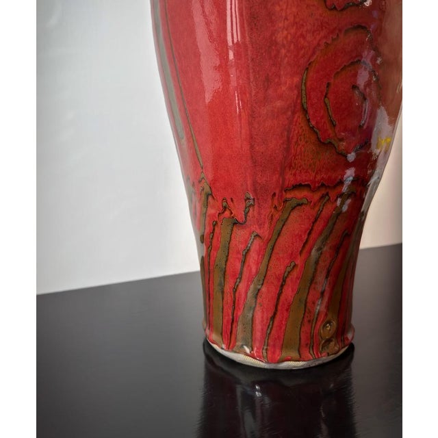 Copper Vintage Red Glazed Vase by David Frith, 1980s For Sale - Image 8 of 11