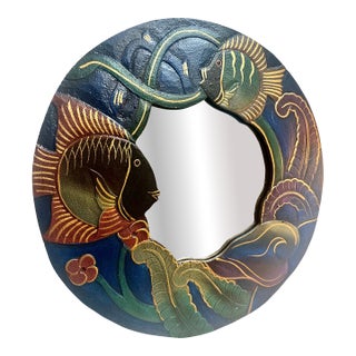 Small Round Seascape Wall Mirror For Sale