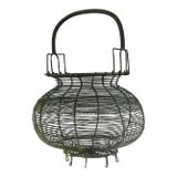 1920’s French Wire Egg Basket For Sale