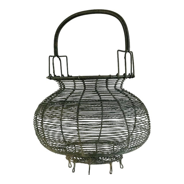 1920’s French Wire Egg Basket For Sale