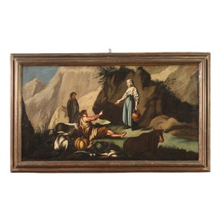 Italian Artist, Pastoral Scene, 1750, Oil on Canvas, Framed For Sale