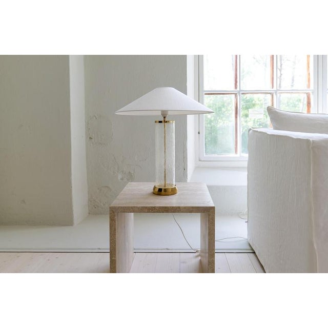 Mid-Century Modern Mid-Century Modern Glass and Brass Table Lamp B-019 from Bergboms, Sweden, 1960s For Sale - Image 3 of 12