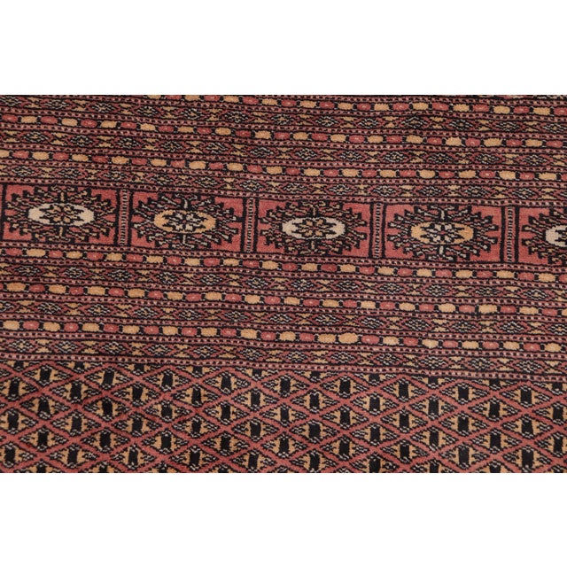 Textile Rustic Bokhara Peach/Black Hand Knotted Wool Rug For Sale - Image 7 of 9