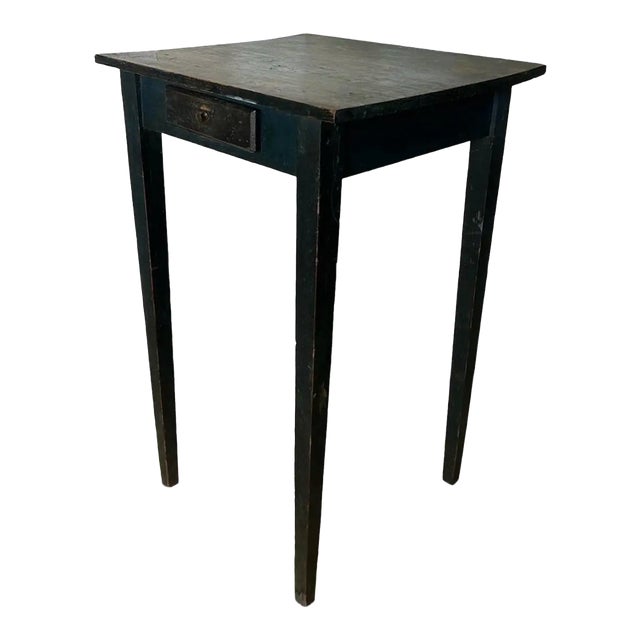 Unusually tall(32.25") Early 19th Century Southern Table in Original Blue Paint For Sale
