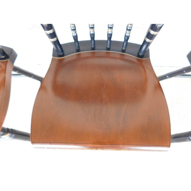 Wood L Hitchcock Maple Stenciled Eagle Back Tavern Inn Chairs - Set of 3 For Sale - Image 7 of 17