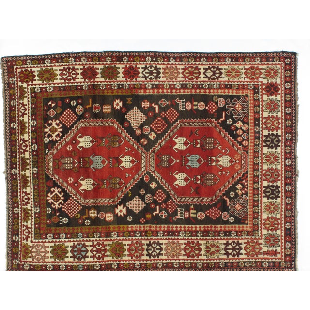 Wool on wool pile genuine hand made antique Russian Shirvan -