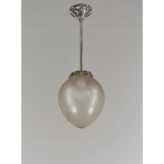 French Art Deco Lantern Daum & Jamain Atr. - Pendant 1930 France For Sale - Image 6 of 13