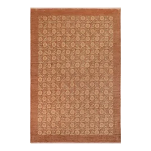 1990s Oriental Ziegler Brown Tan Hand-Knotted Wool Rug - 10'1'' X 13'10''