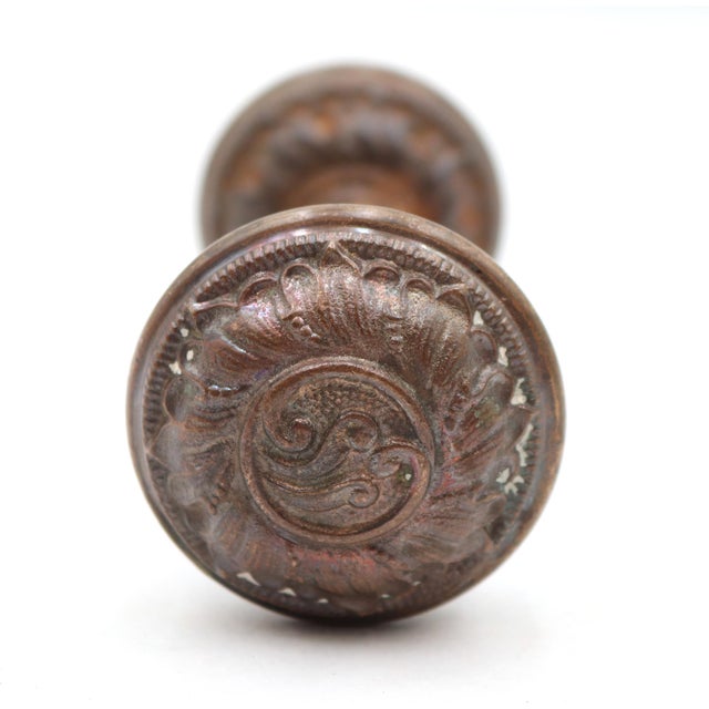 Antique Victorian Norwich Passage Door Knob Set For Sale - Image 4 of 12