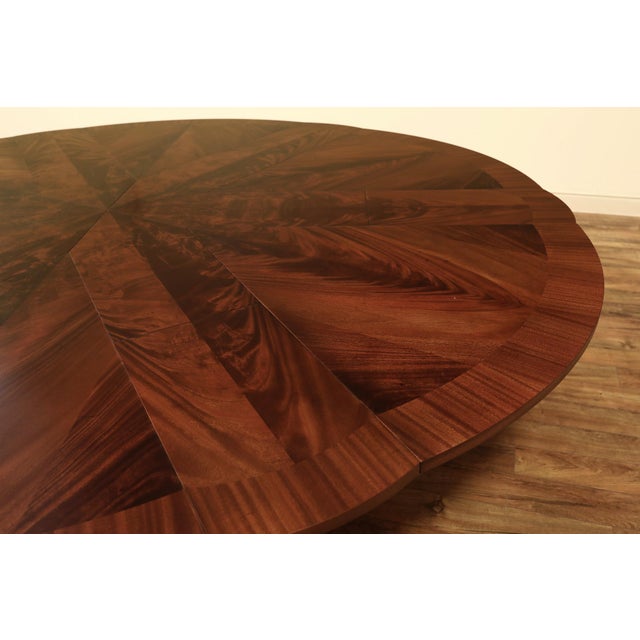 2020s Large 80-102-Inch Round Expanding Mahogany Jupe Table With Self-Storing Leaves, by AntiquePurveyor-Seats 12 For Sale - Image 5 of 16