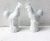 Pair of Vintage White Ceramic Roosters For Sale - Image 4 of 11