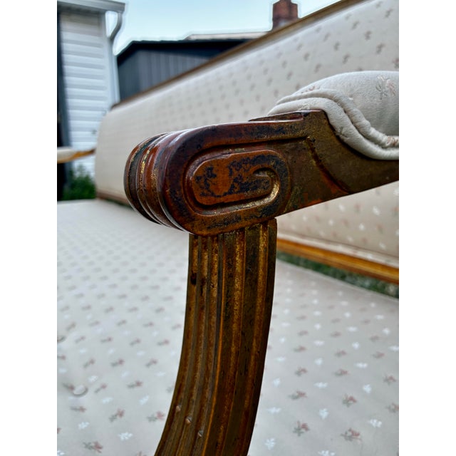 1960s 1960s French Louis XVI Style Giltwood Settee With Original Floral Upholstery For Sale - Image 5 of 11