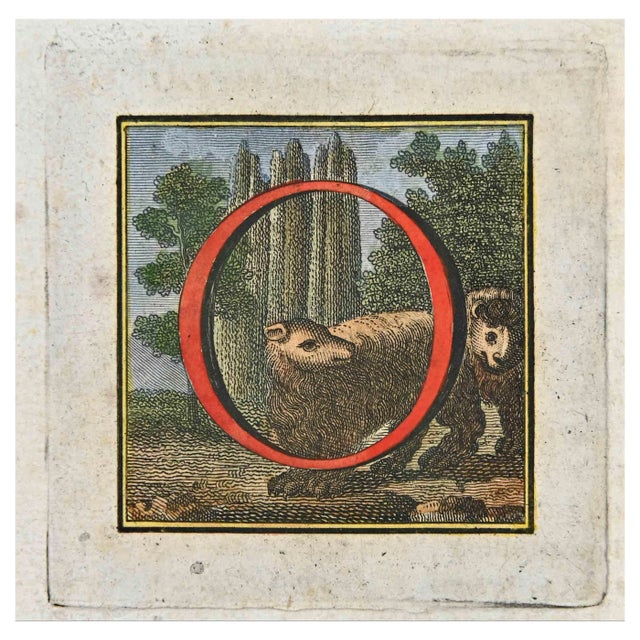 Luigi Vanvitelli, Letter of the Alphabet: O, Etching, 18th Century For Sale