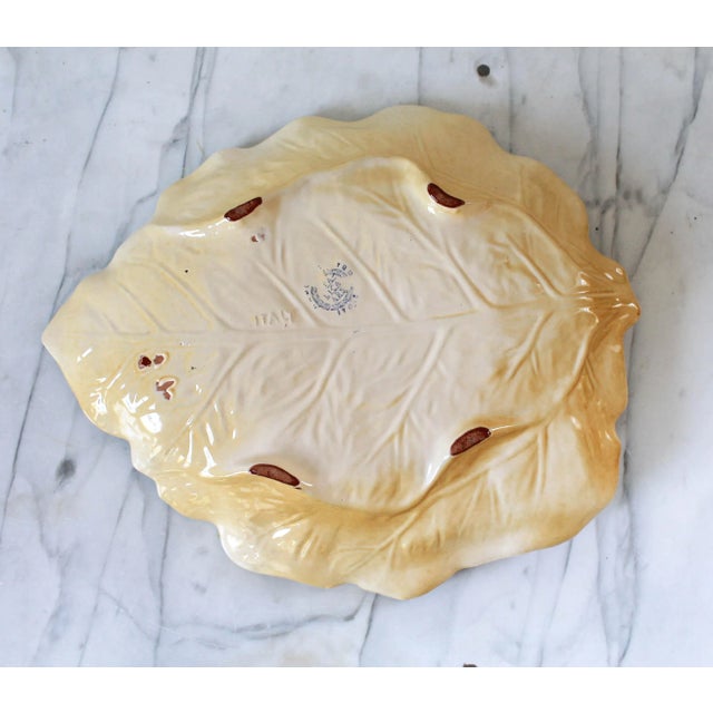 Green Vintage Italian Majolica Fall Serving Platter For Sale - Image 8 of 9