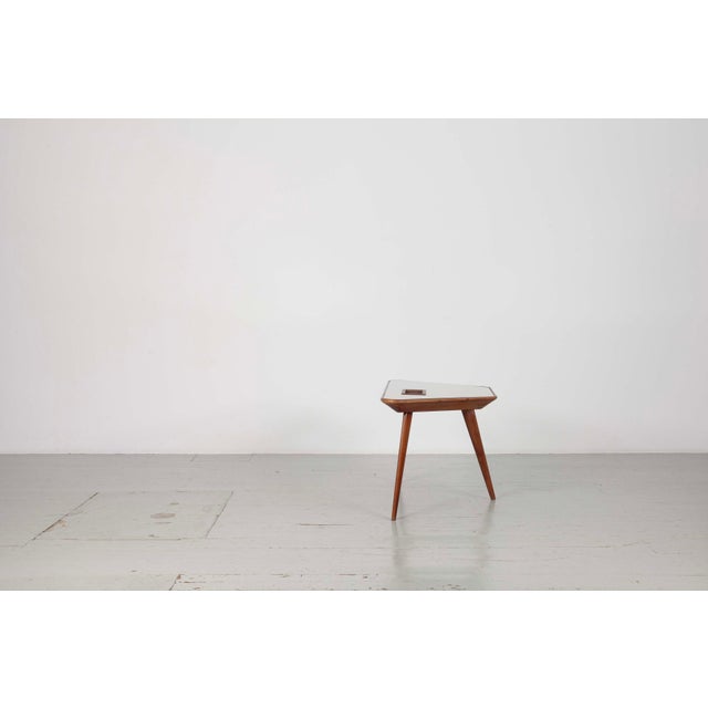 1950s Coffee Table with Inlaid Glass Top and Copper Bowl, 1950s For Sale - Image 5 of 18