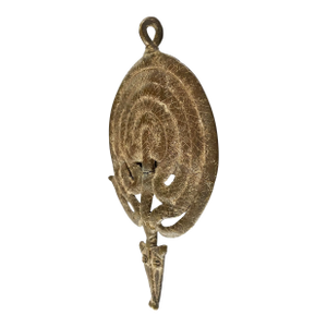 Gan Bronze Amulet Pendant of Ornate Serpent Burkina Faso Africa 7" H