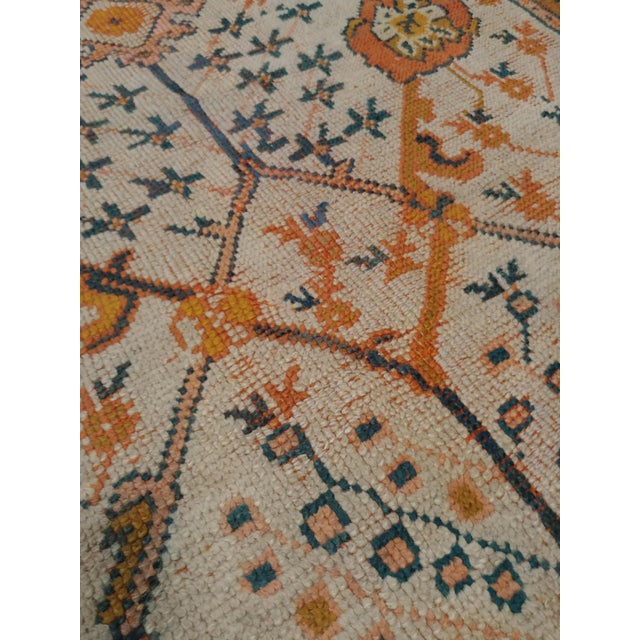 Antique Oushak Carpet, Oriental Rug, Handmade Ivory, Muted Orange, Soft Saffron For Sale In New York - Image 6 of 18