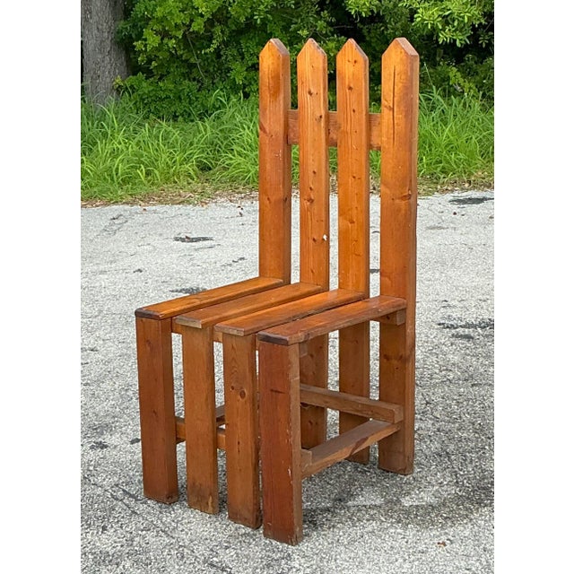 Vintage Boho Picket Fence Chair For Sale In West Palm - Image 6 of 6