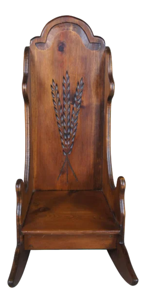 1970s American Country Pine Childs Rocking Chair
