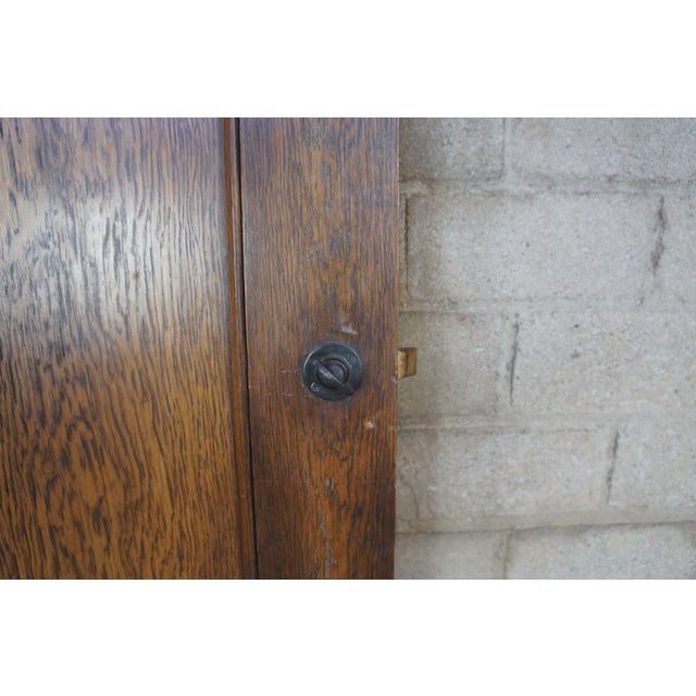 Early 20th C. Reclaimed Spanish Revival Oak Mirrored Bedroom Closet Door For Sale - Image 6 of 13