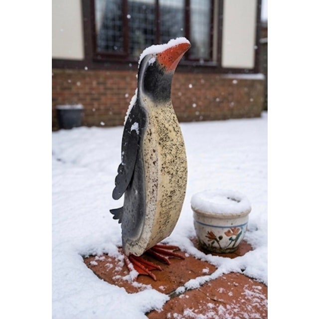 Mid-Century Modern Painted Metal Penguin Garden Sculpture For Sale In West Palm - Image 6 of 8