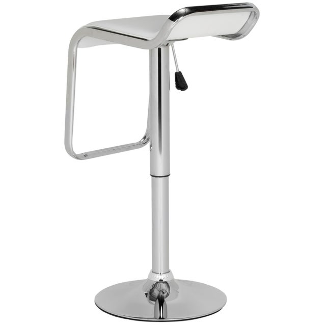 Modern Contemporary Swivel Barstool in White and Chrome For Sale - Image 3 of 6