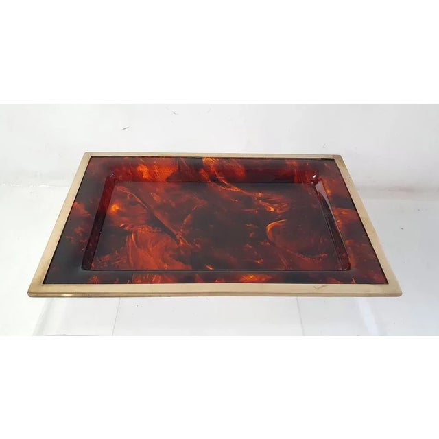 Tray in Faux Tortoise Acrylic Glass, Italy, 1970s For Sale - Image 10 of 10