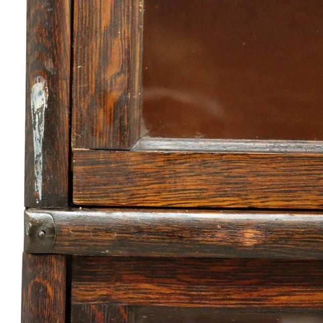 Globe Wernicke Arts & Crafts Oak 3-Stack Barrister Bookcase C1910 For Sale - Image 11 of 15