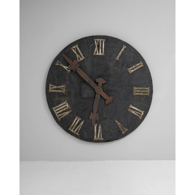 19th Century Central European Industrial Metal Wall Clock Face For Sale - Image 10 of 18