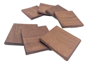 Vintage Dansk Teak Wood Coasters, Set of 7